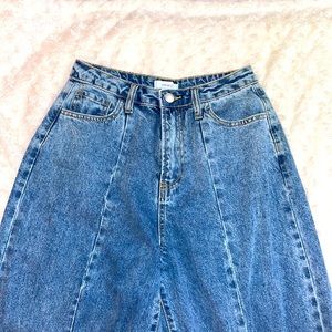 Wide leg high rise jeans